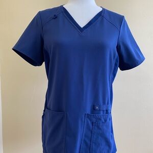 Cherokee Iflex Navy Short Sleeve V-Neck Scrub Top